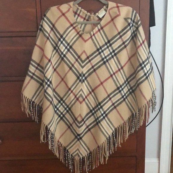 Burberry style plaid poncho Clearance